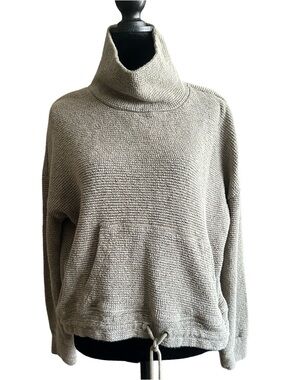 90 Degree By Reflex Neutral Taupe Cowl Neck Sweater BT3